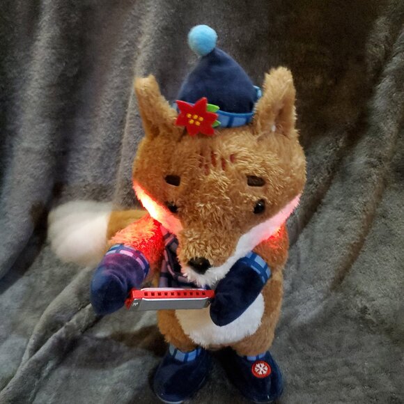 Target Wondershop Christmas 2024 Animated Musical Plush Fox W/ Harmonica - Picture 3 of 12